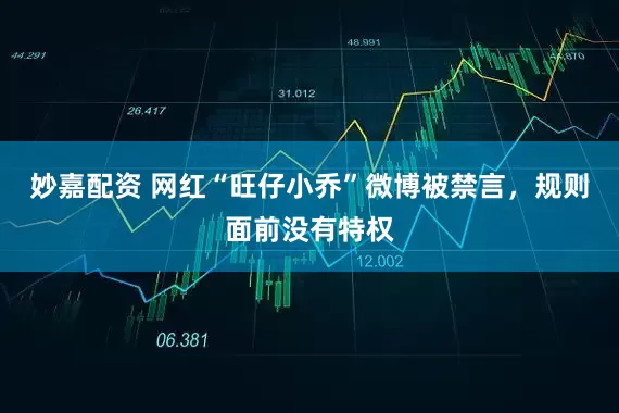 妙嘉配资 网红“旺仔小乔”微博被禁言，规则面前没有特权